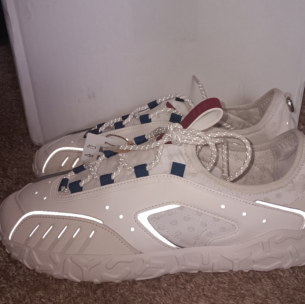 Adidas Cream Athletic Shoes Retro-Inspired Design